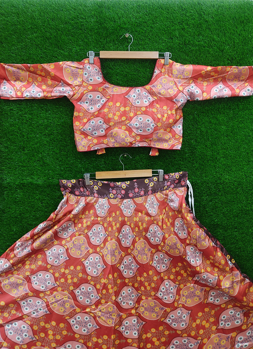 Multi Color Cotton Silk Printed Chaniya Choli