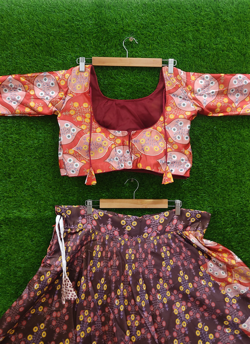 Multi Color Cotton Silk Printed Chaniya Choli