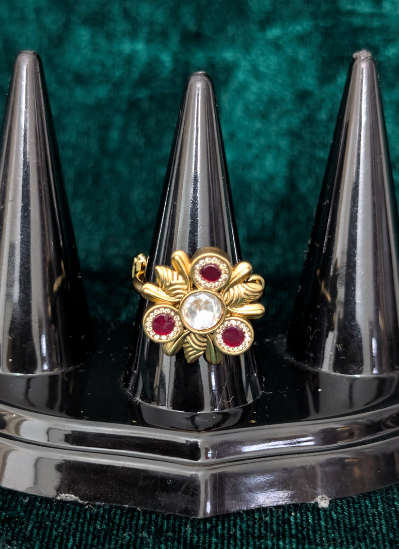 Magenta Diamond & Gemstone Ring For Women