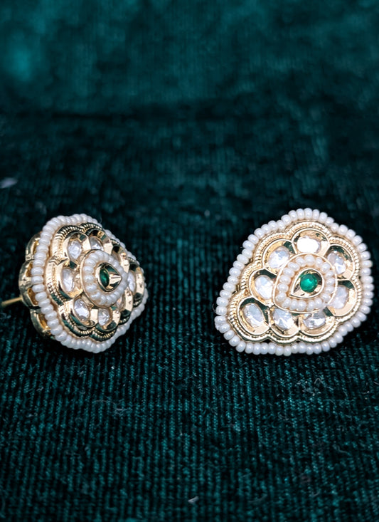 Fine Green Pearl Kundan Tops