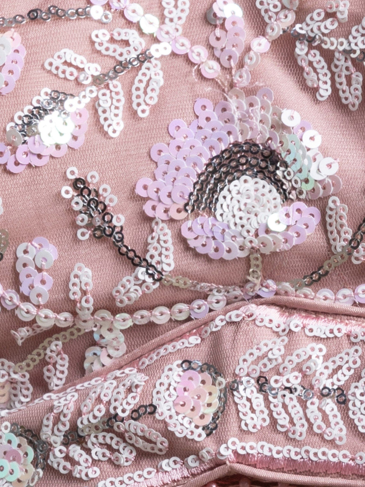 Blush Pink Soft Net Sequins Embroidered Lehenga Choli