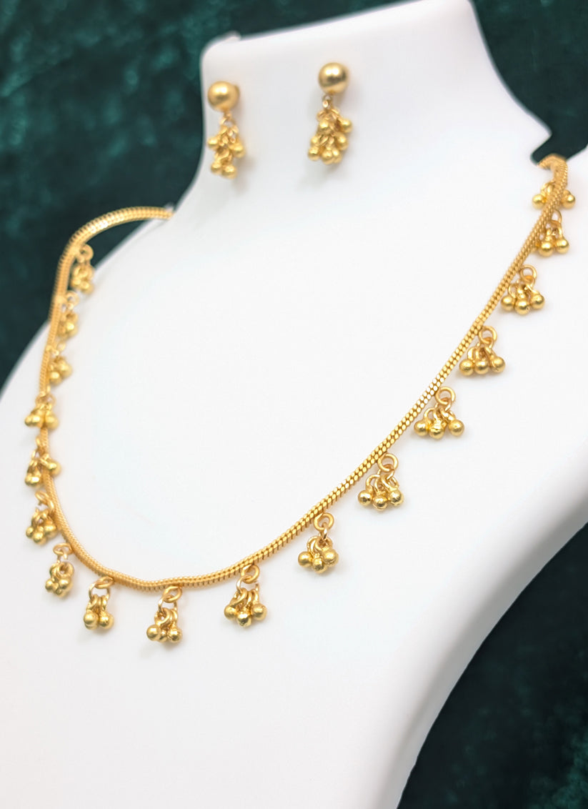 Gold Plated Ghughari Chain Nacklace Set