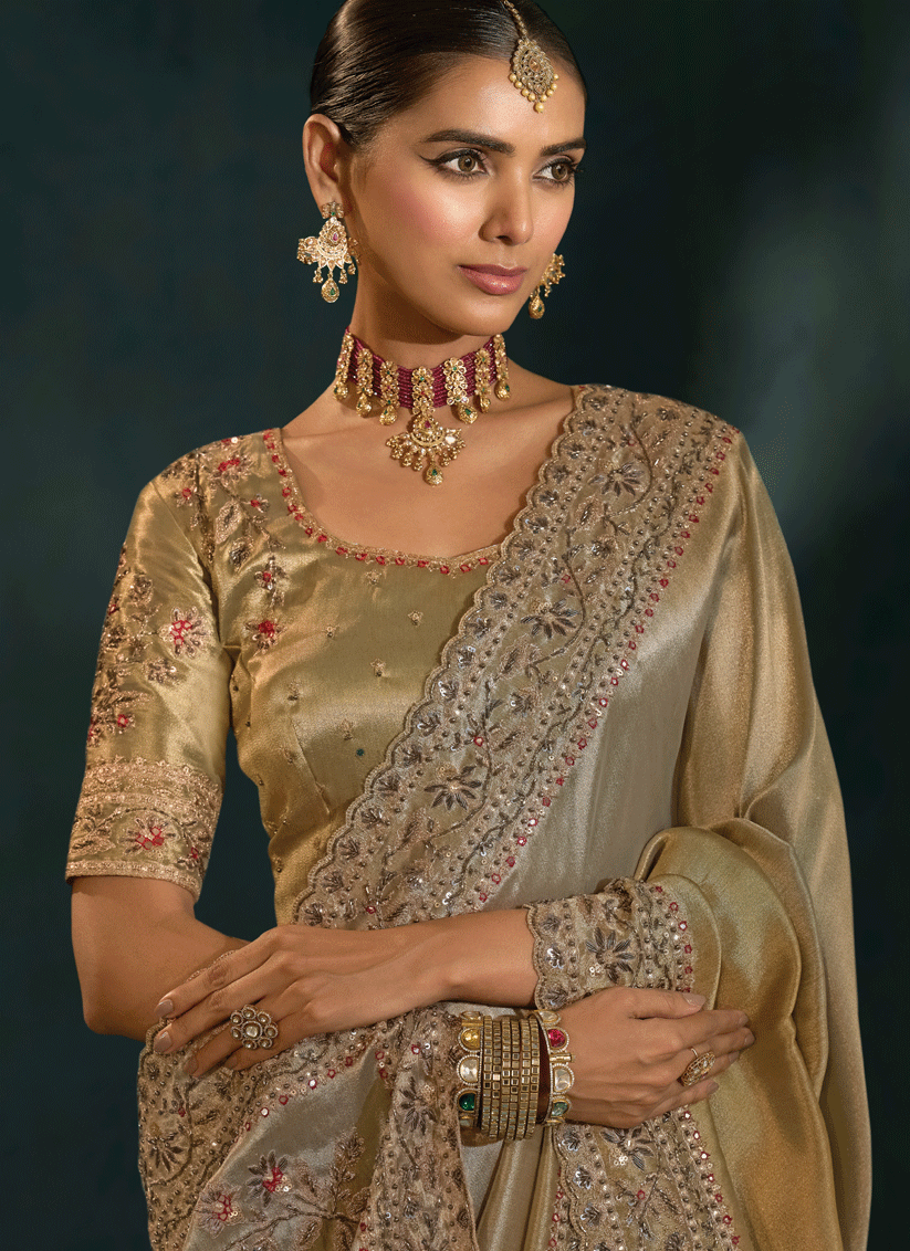 Elegant Soft Grey Pure Silk Saree