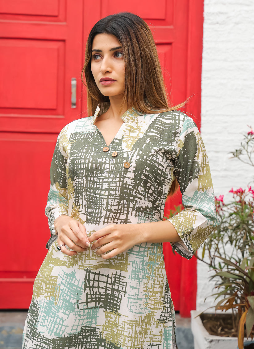 Grey Cotton Floral Printed Co-Ord Set