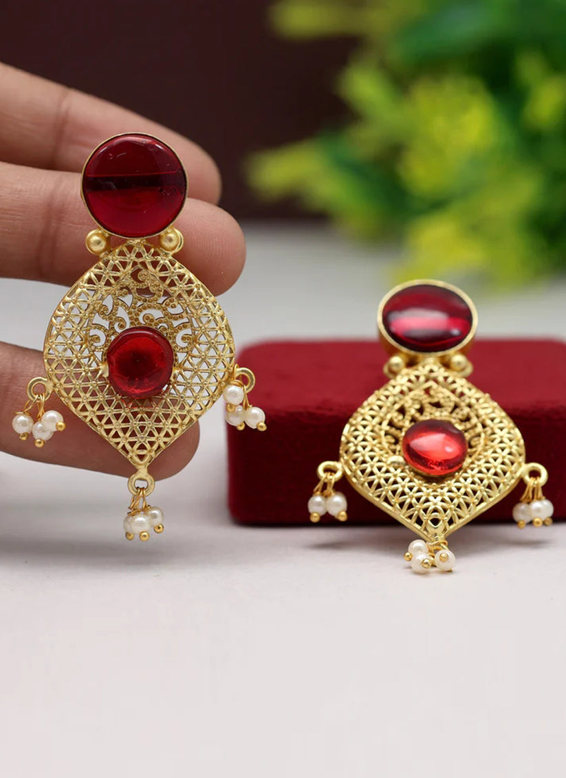 Maroon Amrapali Earrings