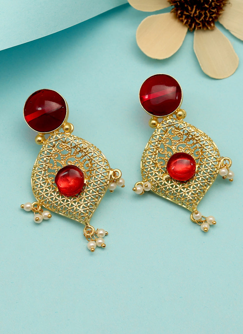 Maroon Amrapali Earrings