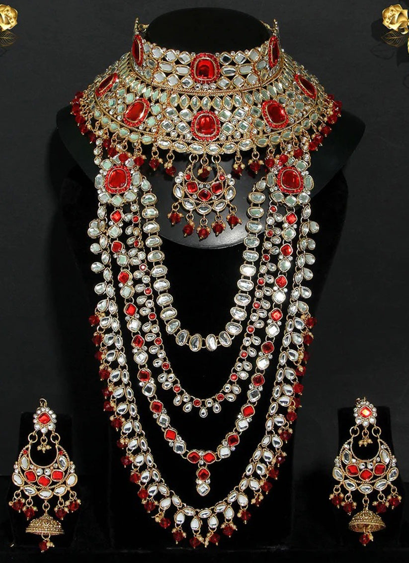 Red Kundan Dulhan Set