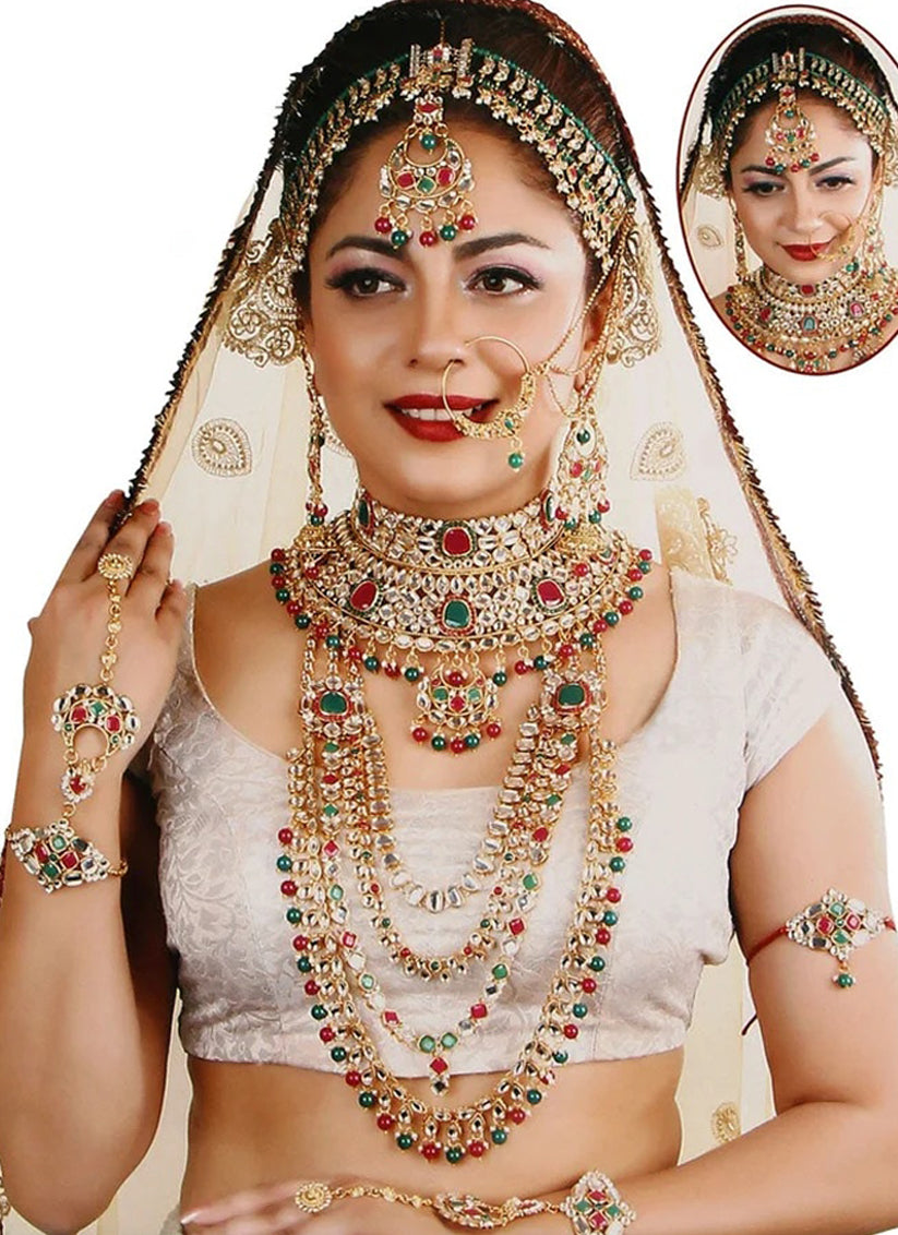 Red Kundan Dulhan Set
