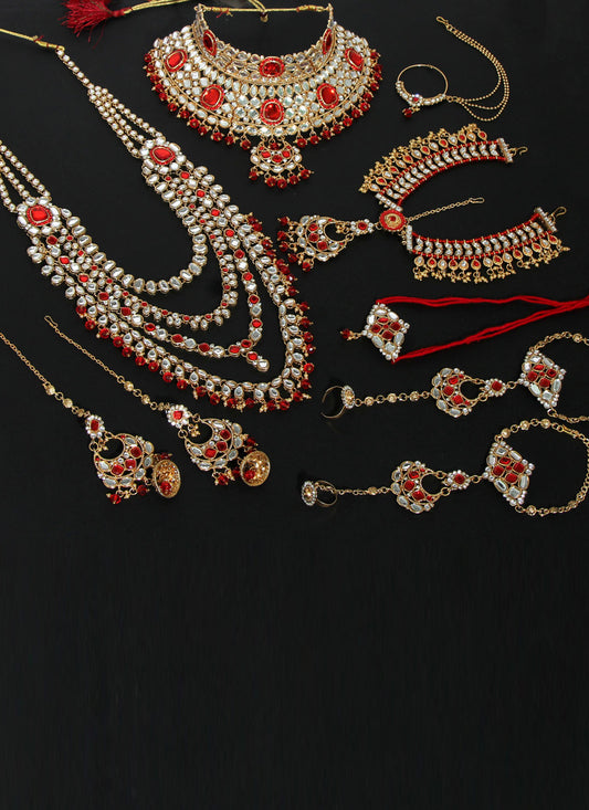 Red Kundan Dulhan Set