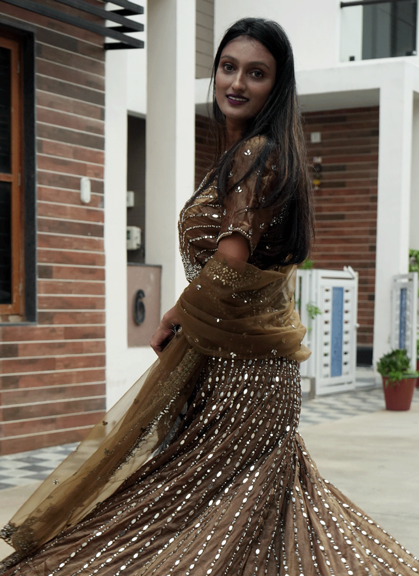 Chiku Tissue Heavy Embellished Designer Lehenga Choli