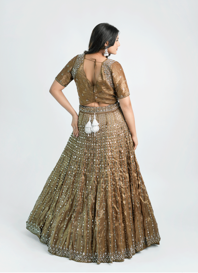 Chiku Tissue Heavy Embellished Designer Lehenga Choli