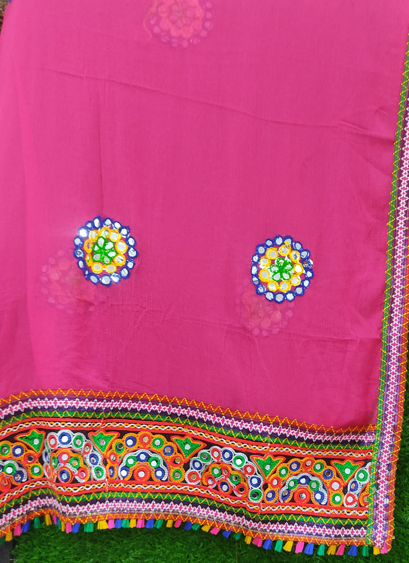 Black Rayon Gamthi work Chaniya Choli