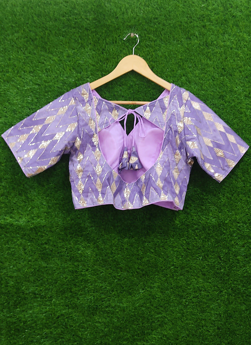Purple Chiffon Sequence Designer Blouse