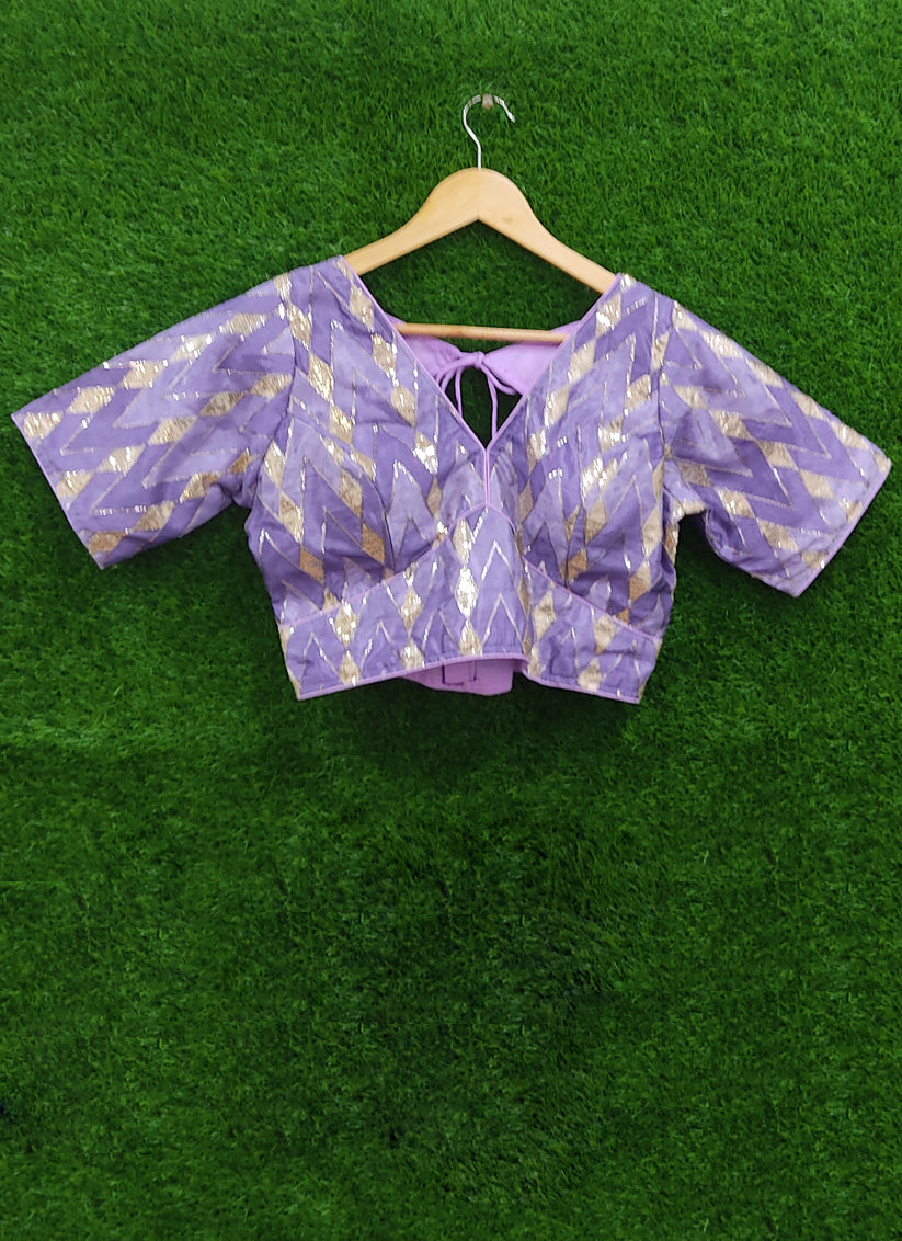 Purple Chiffon Sequence Designer Blouse