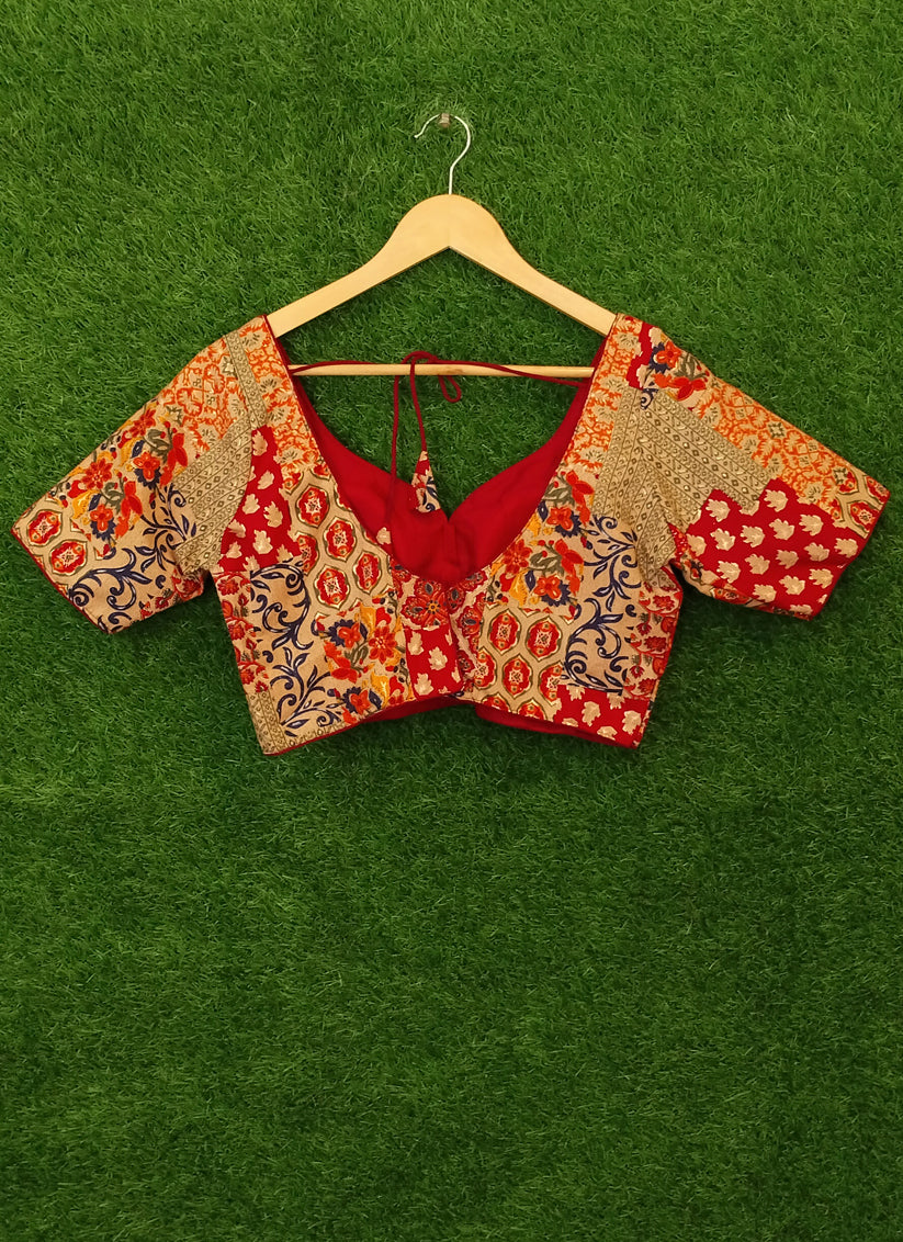 Multi Colour Cotton Printed Designer Blouse