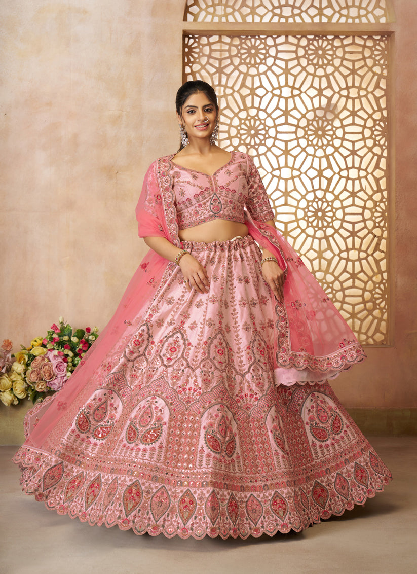 White Heavy Embroidered Floral Lehenga Choli