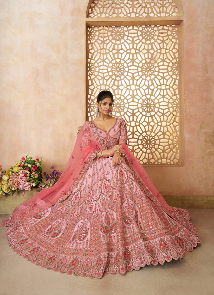 White Heavy Embroidered Floral Lehenga Choli