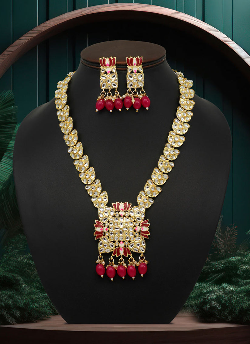 Rani Kundan Meenakari Necklace Set