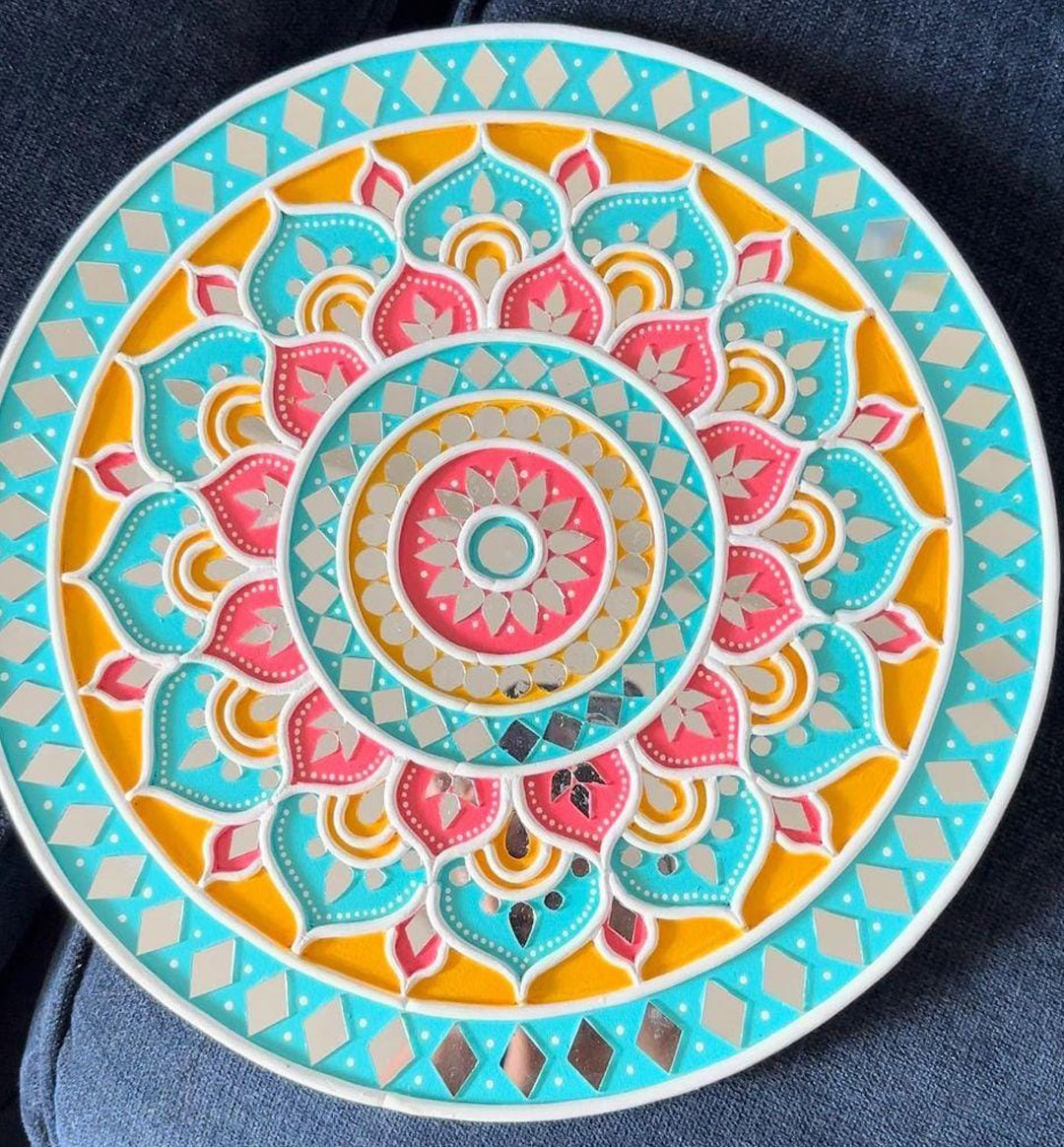 Mandla Handmade Traditional Lippan Art Wall Plate
