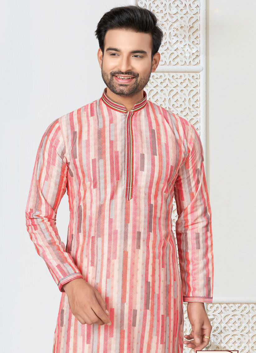 Off White Cotton Kurta Pyjama Set