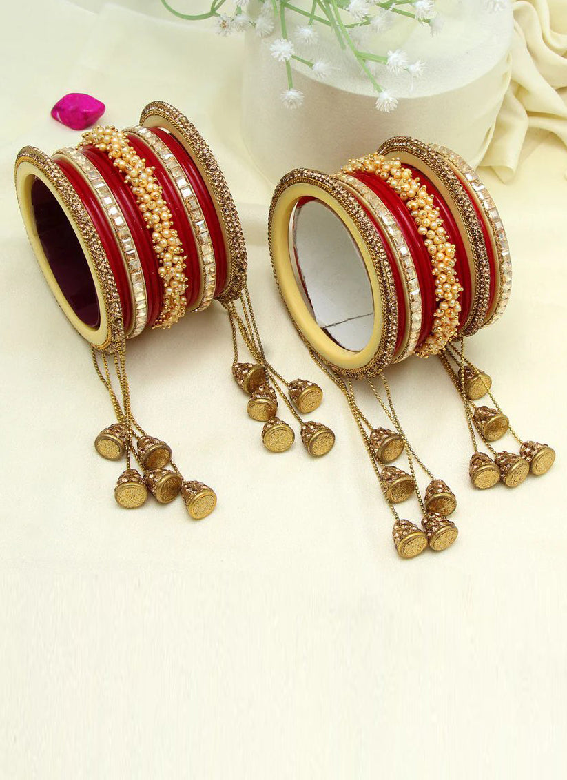 Maroon 1 Set Of Bridal Bangles