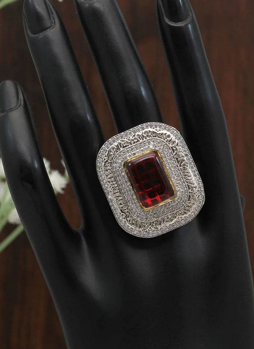 Maroon Premium American Diamond Rings