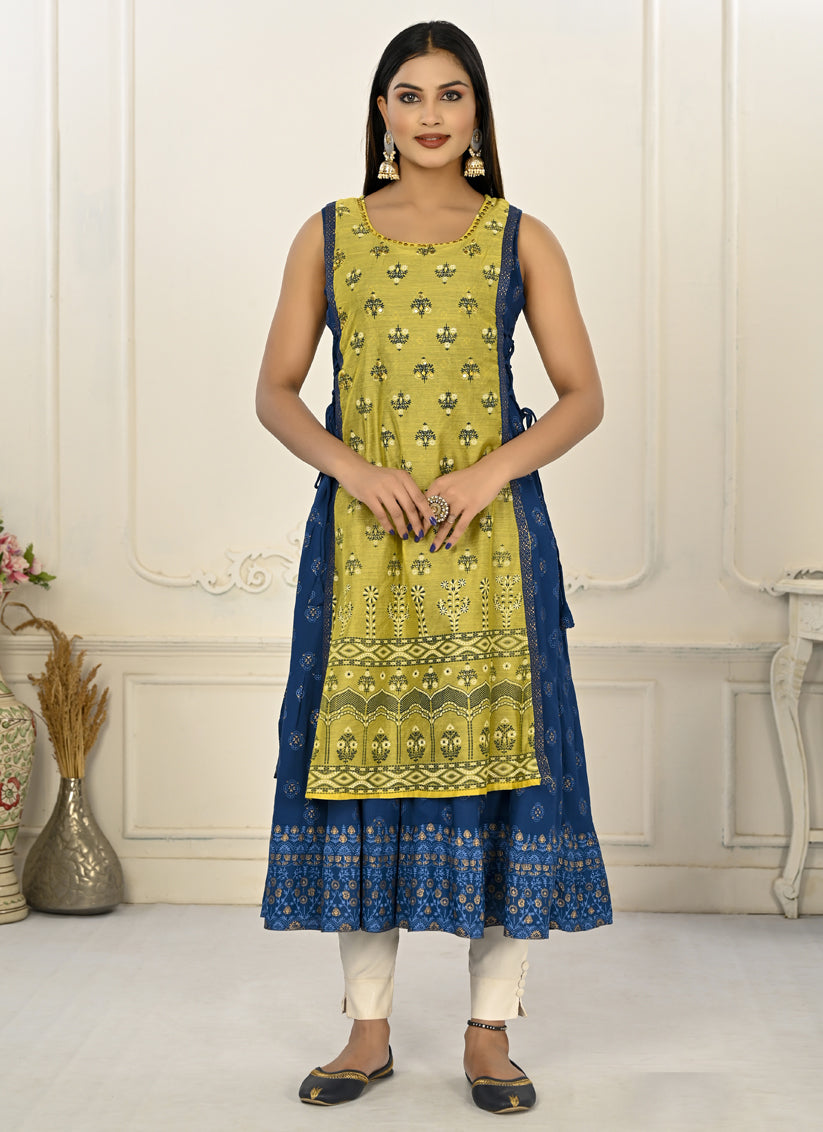 Double layer anarkali outlet kurti