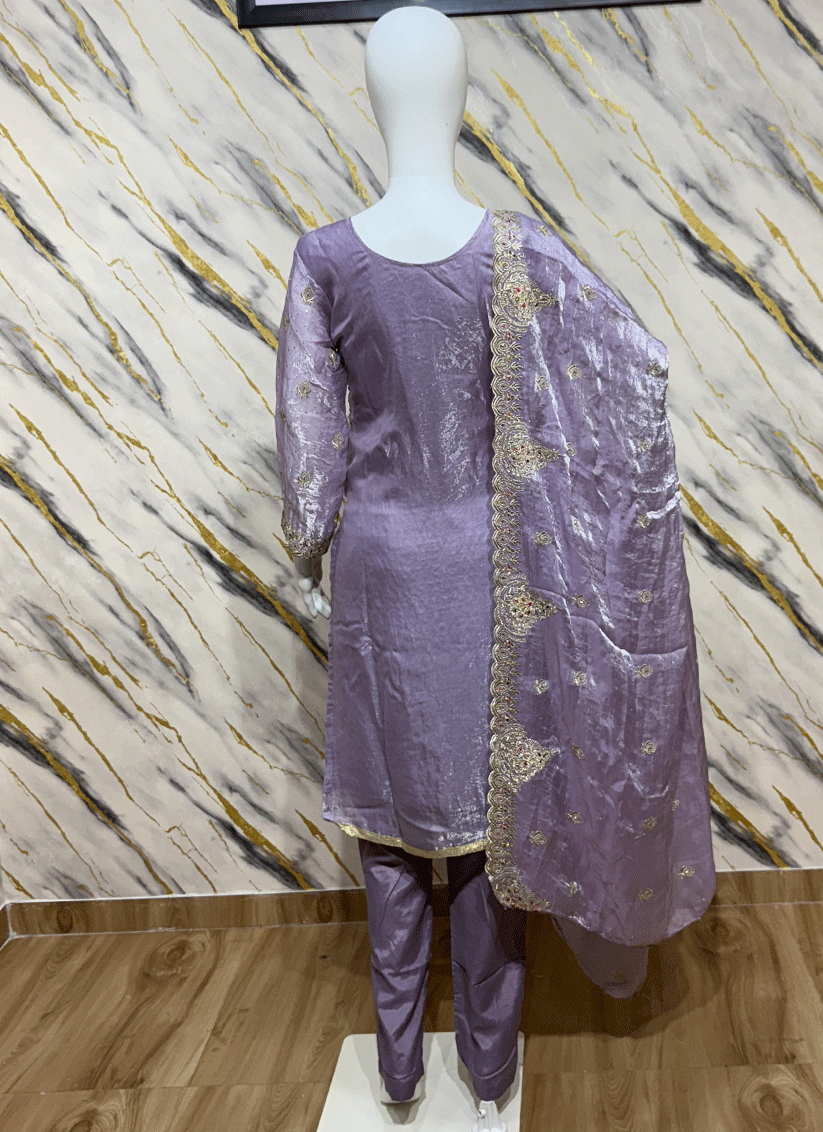 Lavender Cotton Silk Salwar Suit