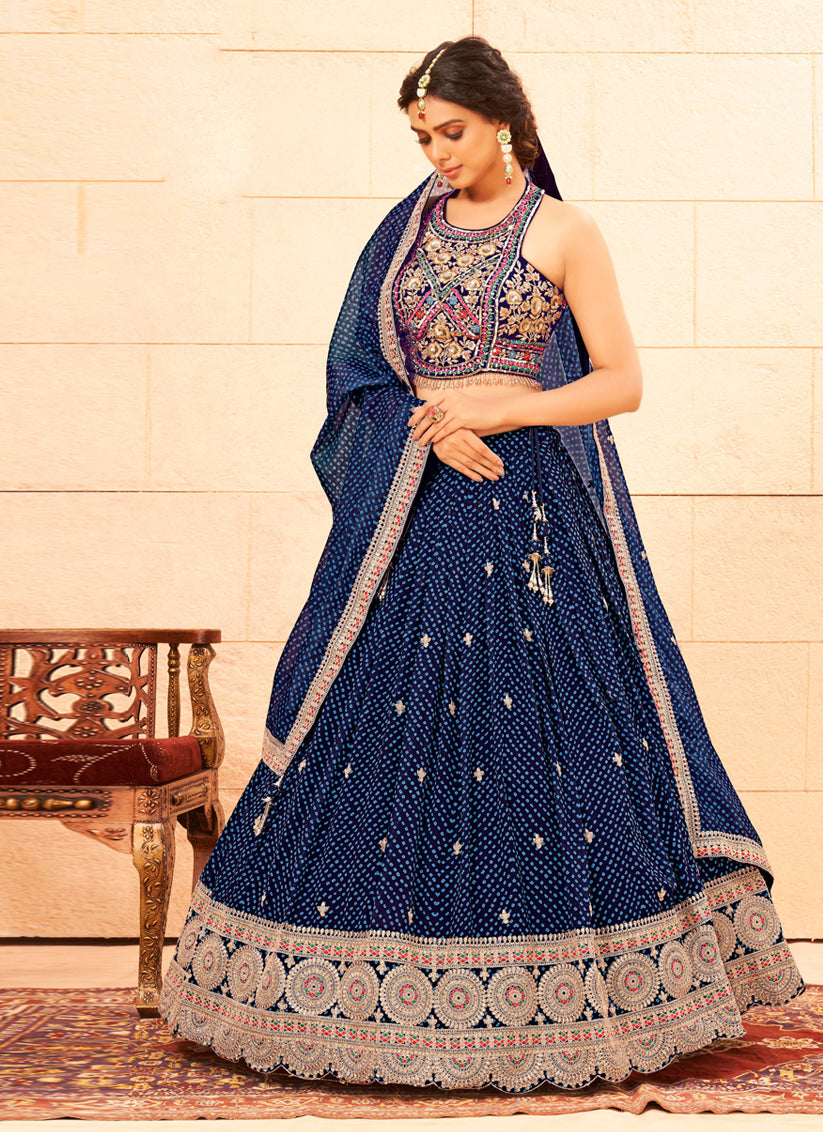 Blue ghagra cheap dress