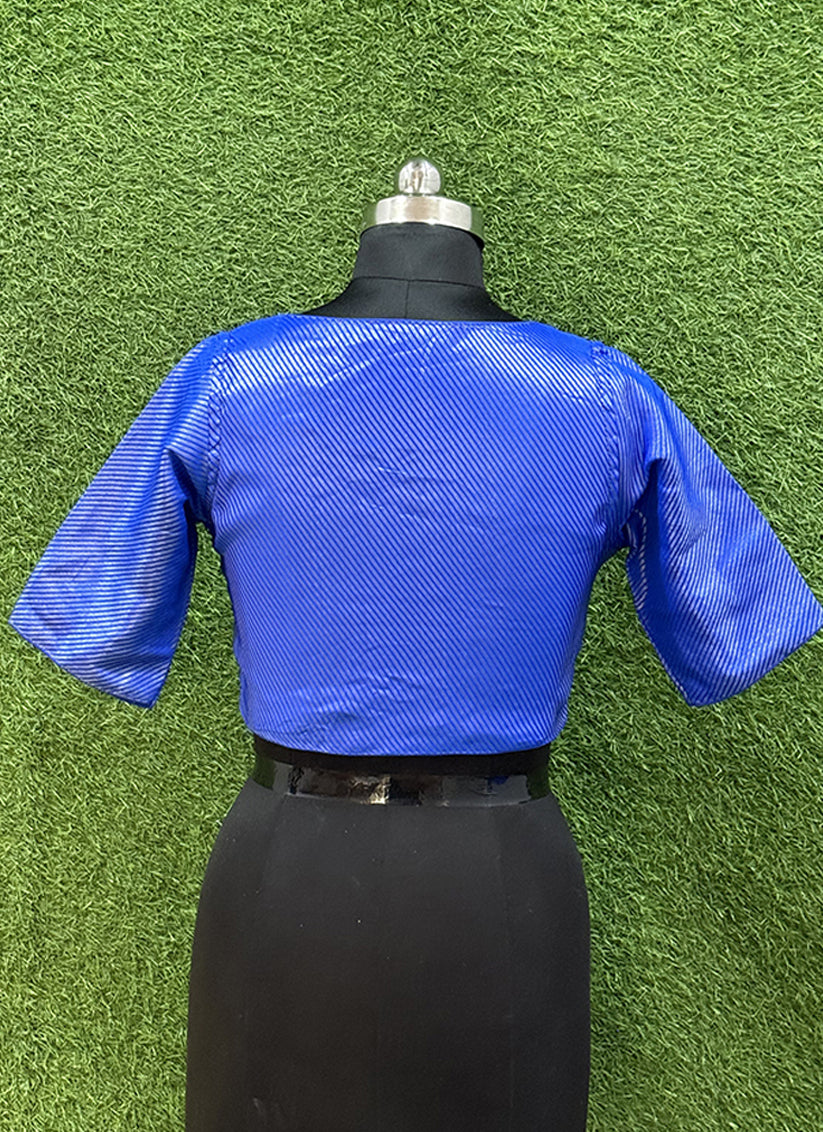 Blue Art Silk Weaving Readymade Blouse