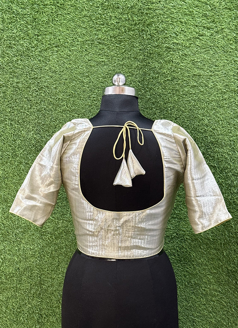 Golden silk weaving print readymade blouse