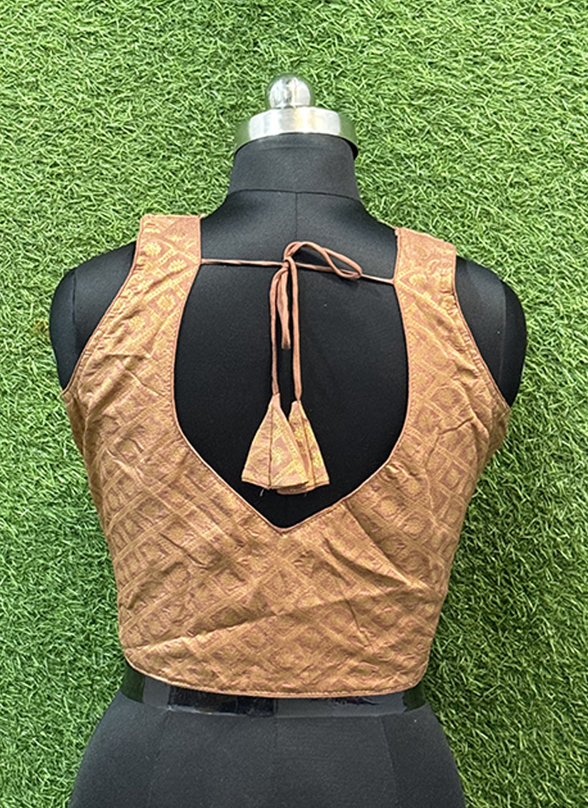 English silk weaving print readymade blouse