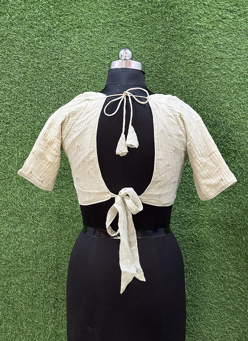 Cream Georgett Weaving redymade blouse