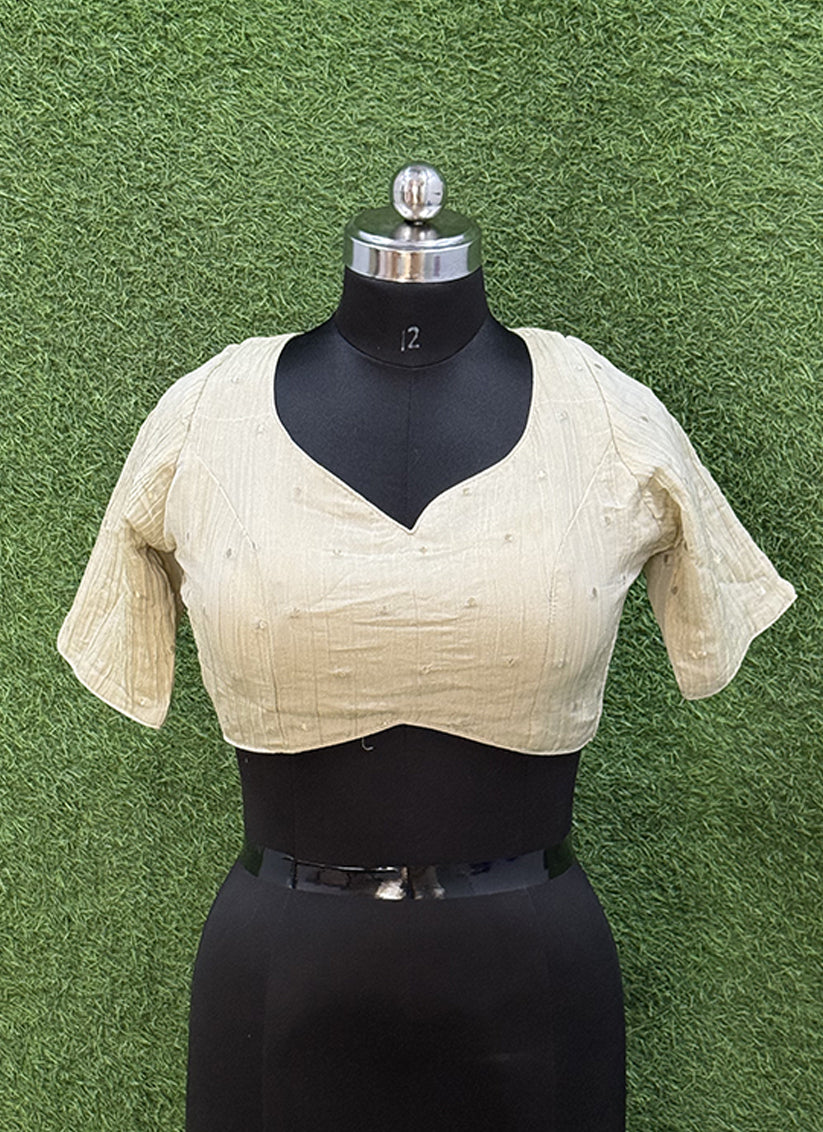 Cream Georgett Weaving redymade blouse