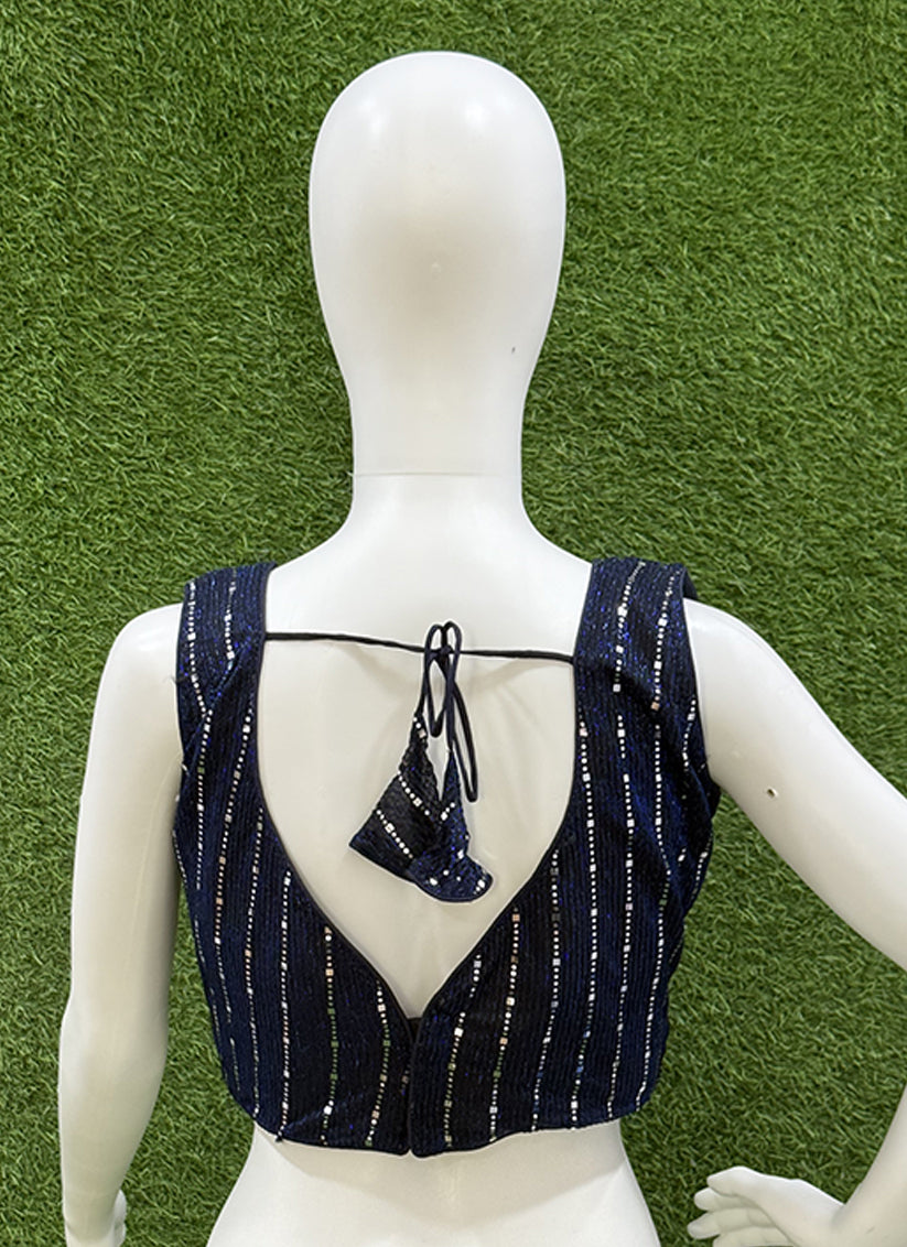 Blue Imported foil readymade blouse