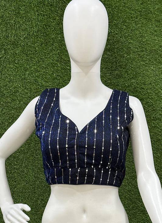 Blue Imported foil readymade blouse