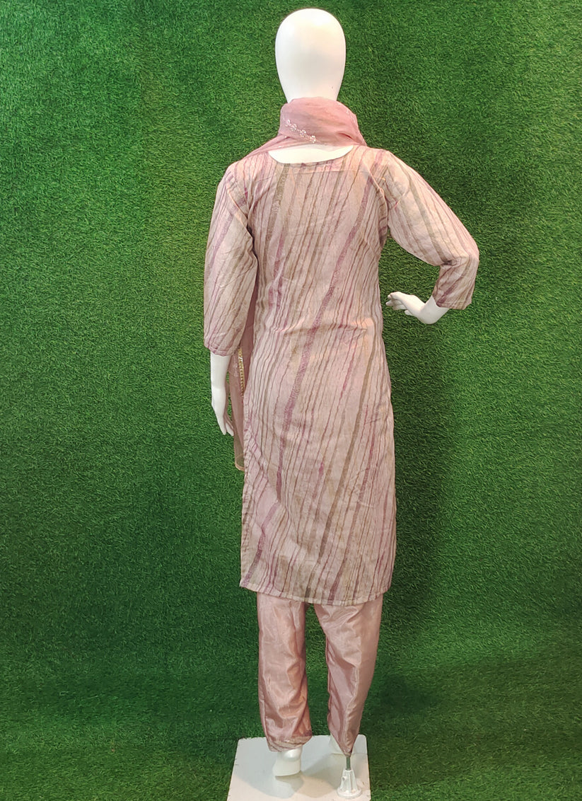 Beige Cotton Silk Salwar Suit