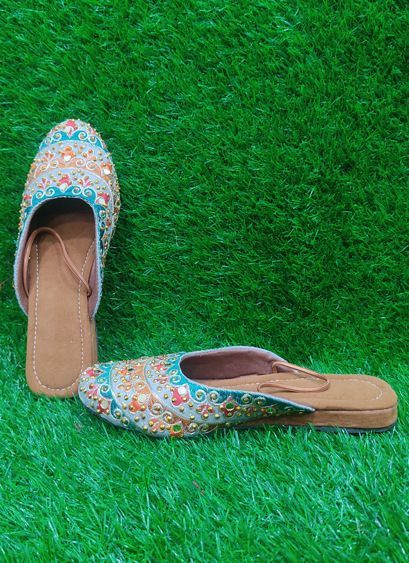 Grey Women Beautifully Handcrafted Women Sandel Style Mojari
