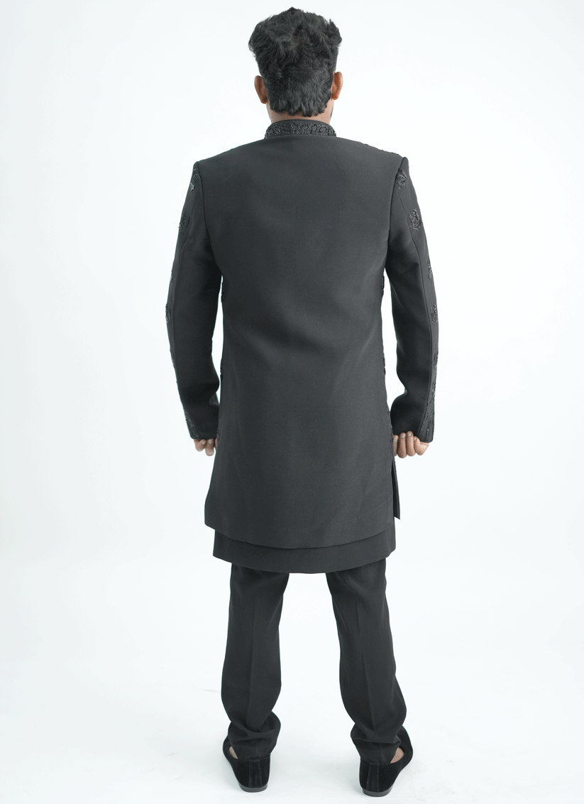 Black Handcrafted Set Indo-Western