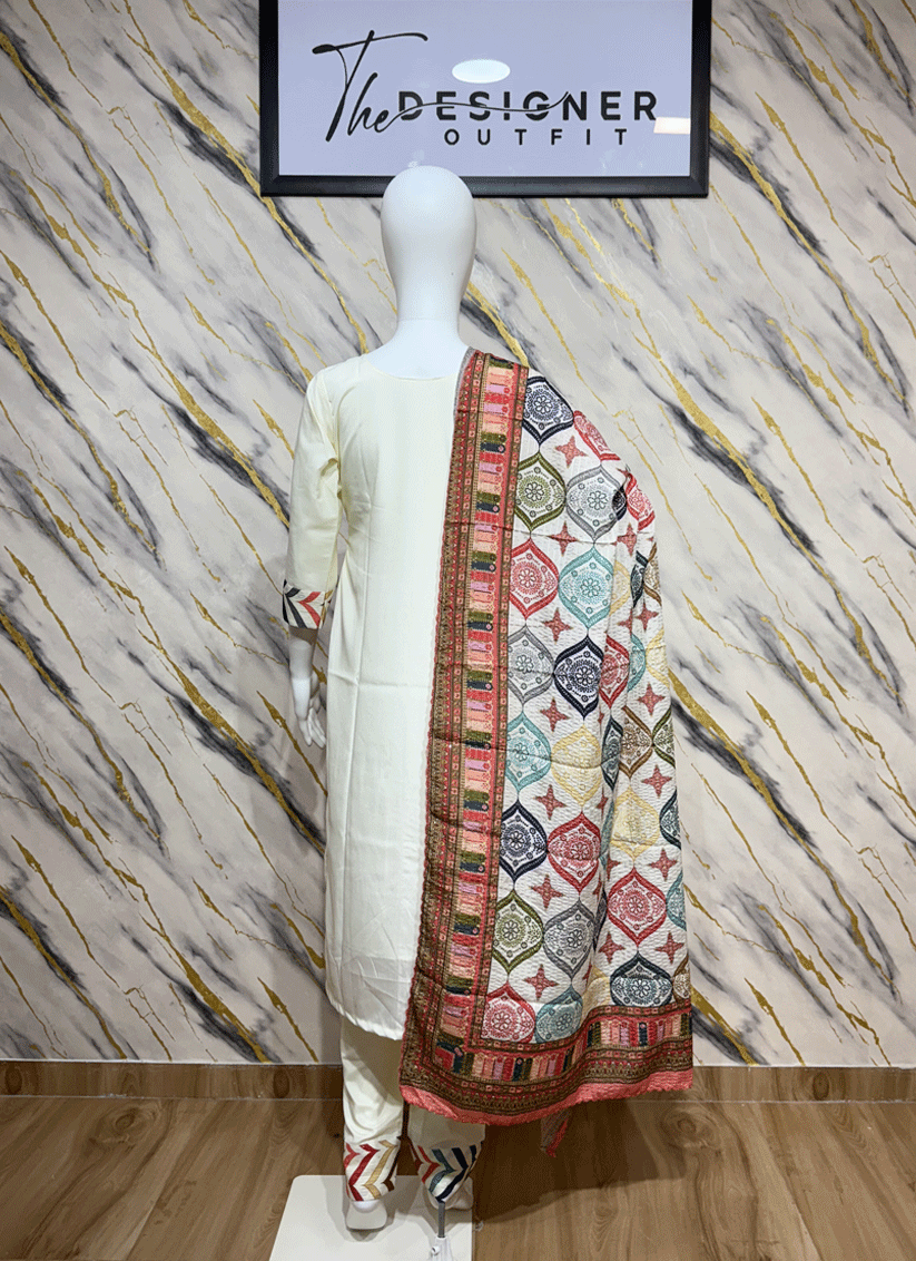 Multi-Colored Satin Silk Salwar Suit