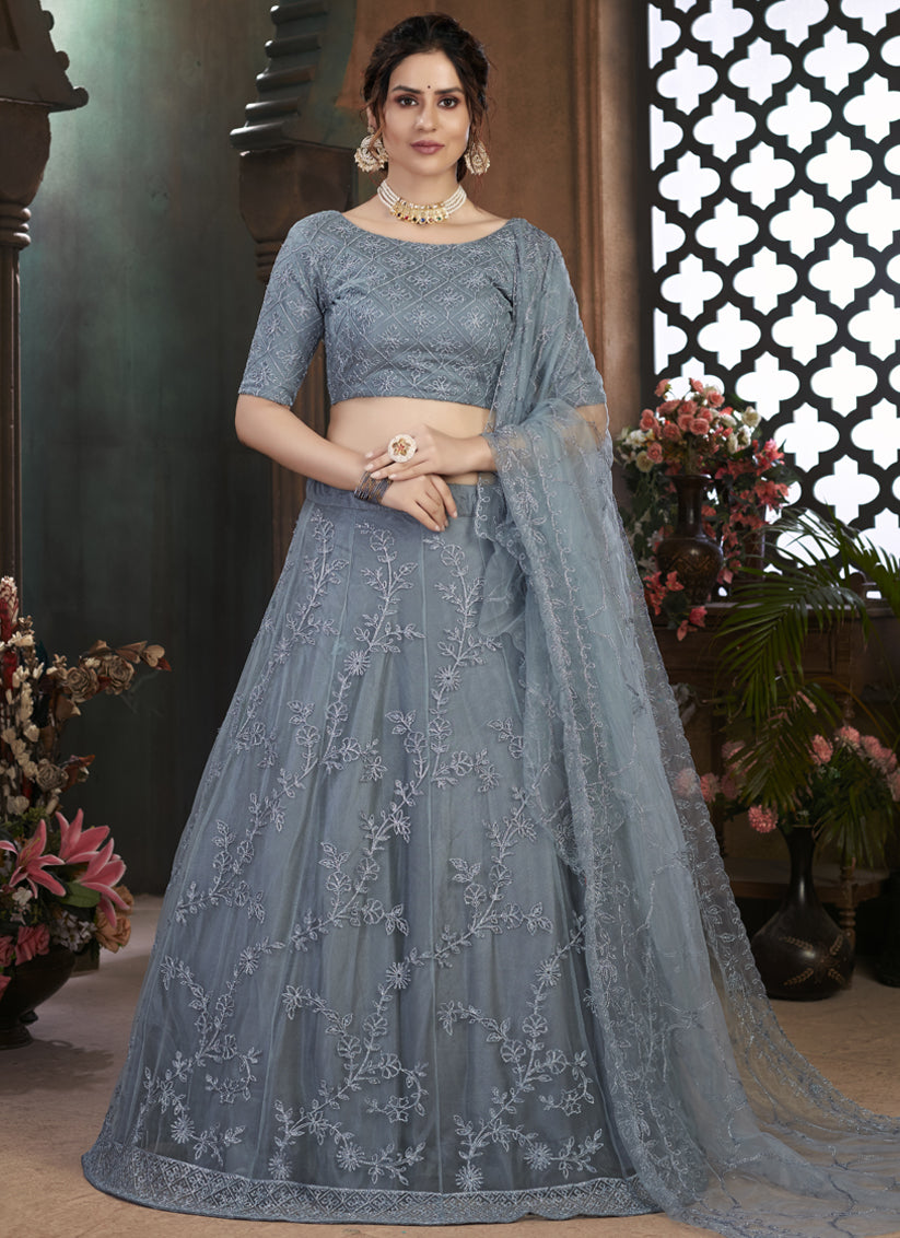 Grey colour 2025 ghagra choli