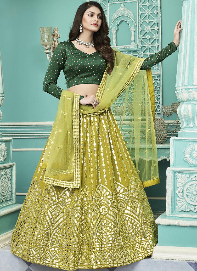 Green clearance ghagra choli