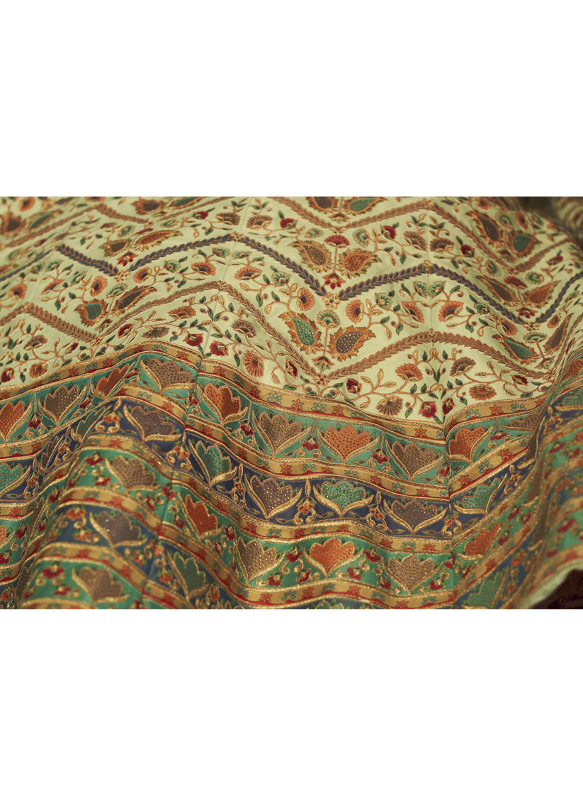 Pastel Green Art Silk Embroidered Wedding Lehenga Choli