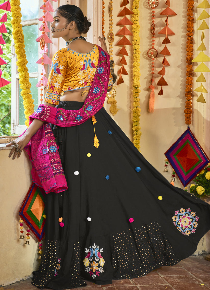 Black Muslin Cotton Navaratri Specials Chaniya Choli