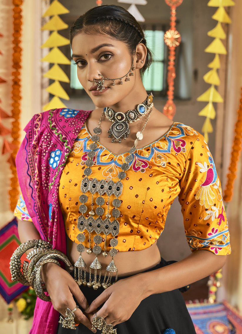 Black Muslin Cotton Navaratri Specials Chaniya Choli