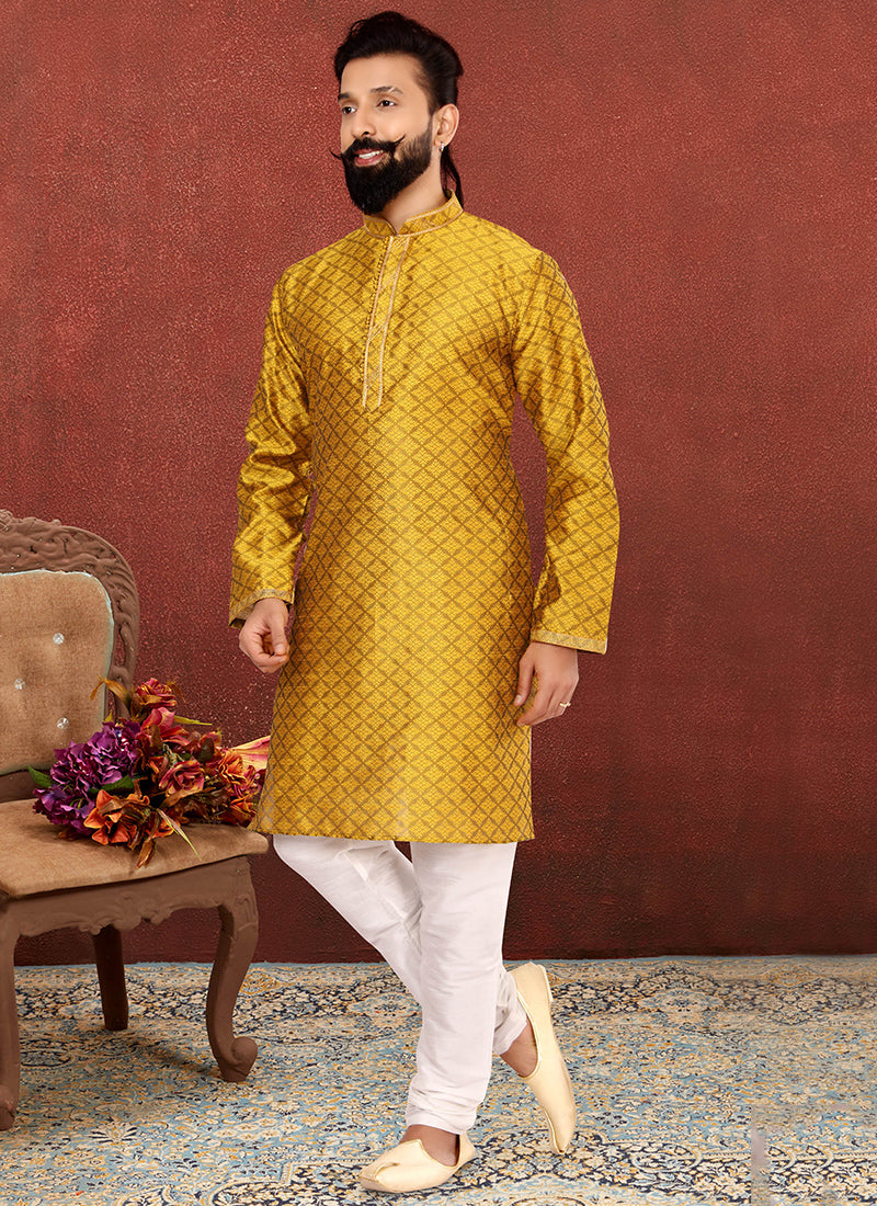 Mustard Blackberry Mens Kurta Set