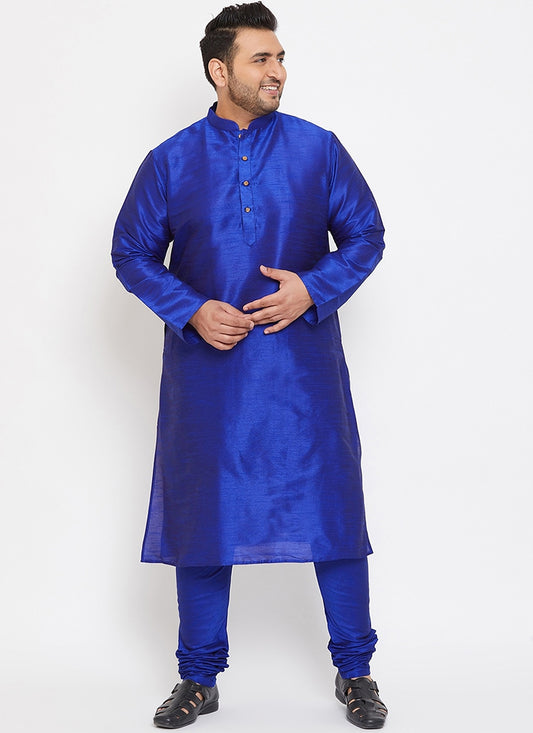Royal Blue Dupion Silk  Mens Kurta Pyjama Set
