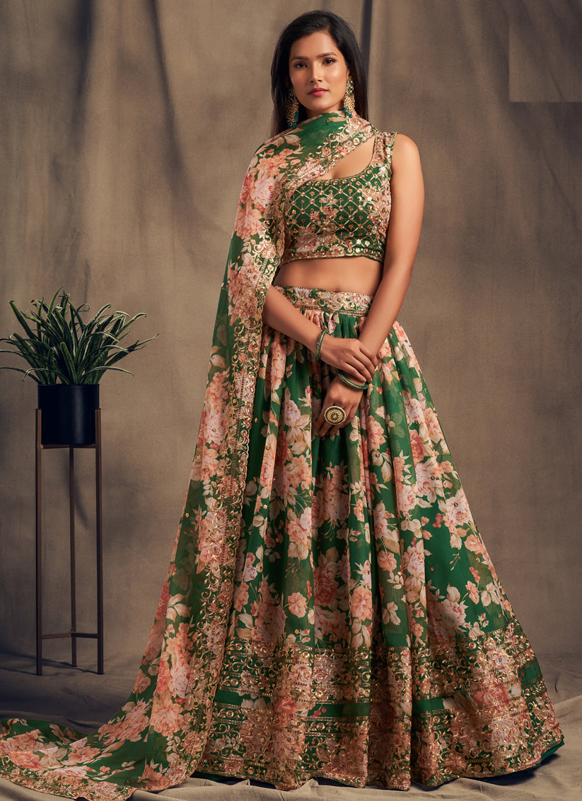 Green on sale lehenga choli