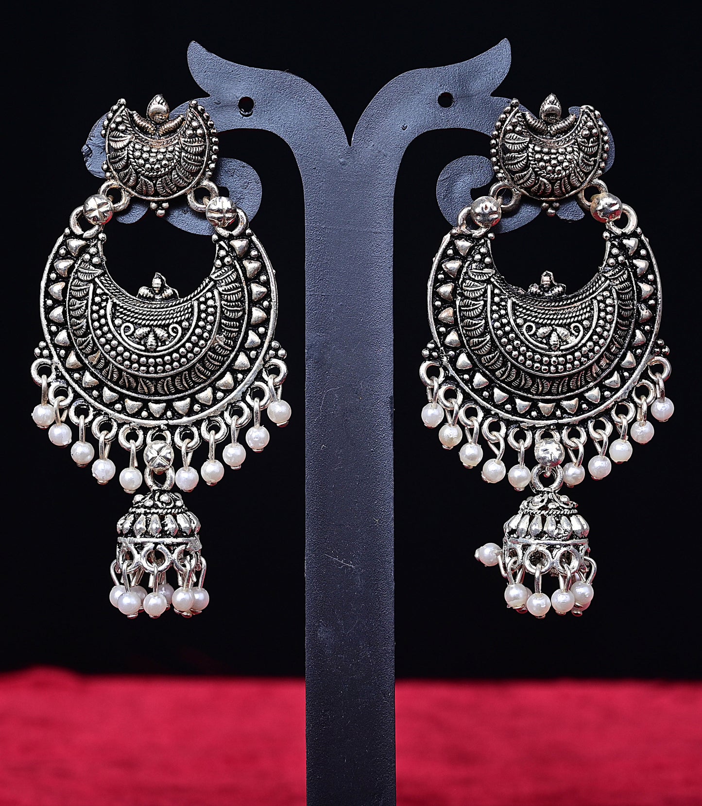 Silver Tone Imitation Earring Set