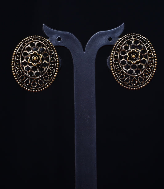 Golden Tone Imitation Earring Set